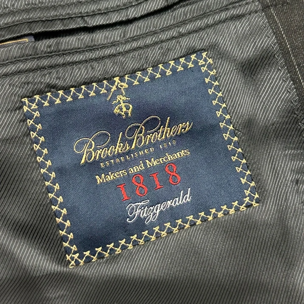 Brooks Brothers Blazer 1818 Fitzgerald 40R Gray Pinstripe Wool Estrato Trabaldo